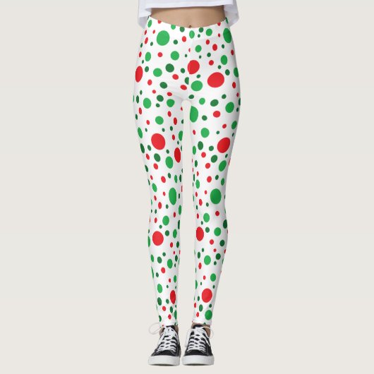 Red Green White Noël Leggings (Devant)