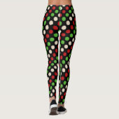 Red Green White Polka Dot Pattern Leggings (Achterkant)