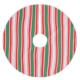 Red Green & White Stripe Christmas Tree Skirt Kerstboom Rok