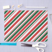 Red Green White Striped Tissuepapier (Craft)