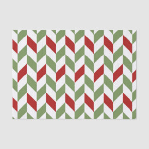 RED GREEN WHITE ZIG ZAG STRIPES TISSUEPAPIER