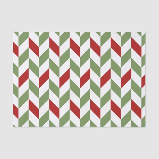 RED GREEN WHITE ZIG ZAG STRIPES TISSUEPAPIER (Voorkant)