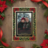 Red Green William Morris Season's Groetjes Foto Folie Feestdagenkaart