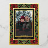 Red Green William Morris Season's Groetjes Foto Folie Feestdagenkaart (Voorkant)
