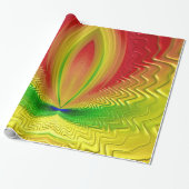 ~ Red Green Yellow Fractal ~ Kerstmis Cadeaupapier (Uitgerold)