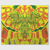 ~ Red Green Yellow Fractal ~ Kerstmis Cadeaupapier (Vlak)