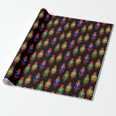 Red Green Yellow Nutcracker Tiled Pattern Cadeaupapier (Uitgerold)