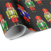 Red Green Yellow Nutcracker Tiled Pattern Cadeaupapier (Rol Hoek)