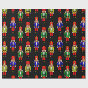 Red Green Yellow Nutcracker Tiled Pattern Cadeaupapier