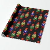Red Green Yellow Nutcracker Tiled Pattern Cadeaupapier (Uitgerold)