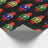 Red Green Yellow Nutcracker Tiled Pattern Cadeaupapier (Hoek)