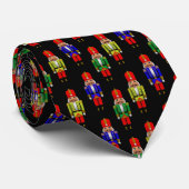 Red Green Yellow Nutcracker Tiled Pattern Stropdas (Opgerold)