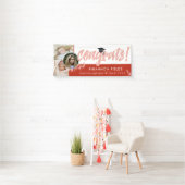 Red Greenery Overlapping Photos Congrats Afstudere Spandoek (Insitu)