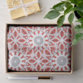 Red Grey and White Ethnic Oriental Boho Pattern Tissuepapier (Geschenk)