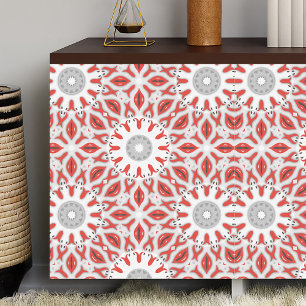 Red Grey and White Ethnic Oriental Boho Pattern Tissuepapier