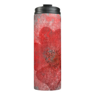 Red Grey Black Grunge Digital Graphic Art Design Thermosbeker