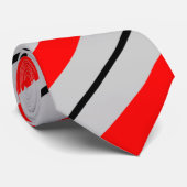 Red Grey Black Striped Stropdas (Opgerold)