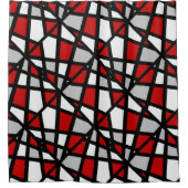 Red Grey Black White Douchegordijn (Voorkant)
