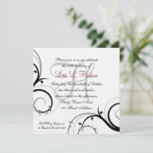 Red Grey Black White Swirls 50th Birthday Kaart (Staand voorkant)