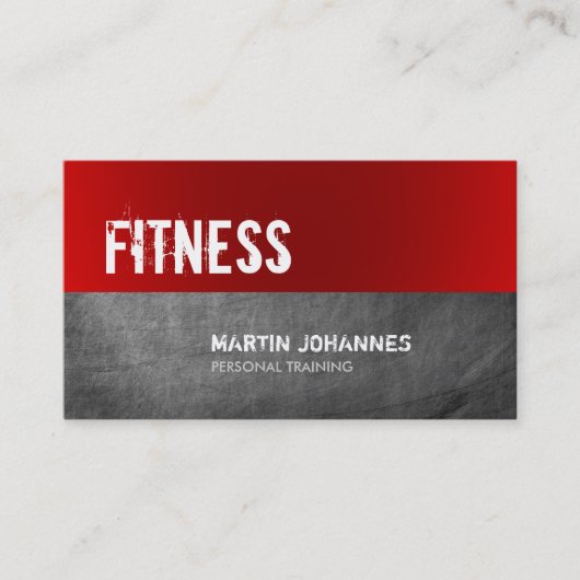 Red Grey Chalkboard Personal Trainer Visitekaartje (Voorkant)