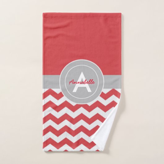Red Grey Chevron (Serviette à main)
