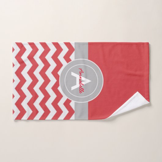 Red Grey Chevron (Serviette à main)
