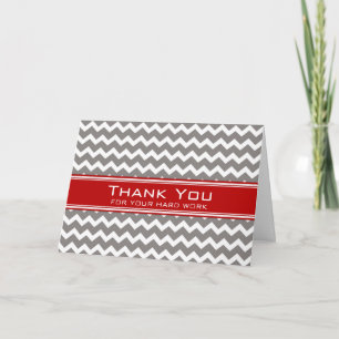Red Grey Chevron Medewerker Jubileum Kaart