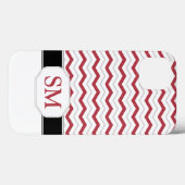 Red & Grey Chevron Monogram iPad 2/3/4 Coque (Verso (horizontal))