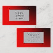 Red Grey Contemporary Carte de visite tendance (Devant / Derrière)