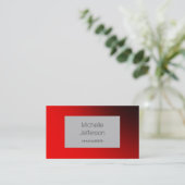 Red Grey Contemporary Carte de visite tendance (Debout devant)