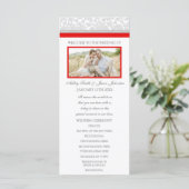 Red Grey Damask Programme de mariage photo (Debout devant)