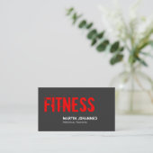 Red Grey Fitness Personal Trainer Visitekaartje (Staand voorkant)