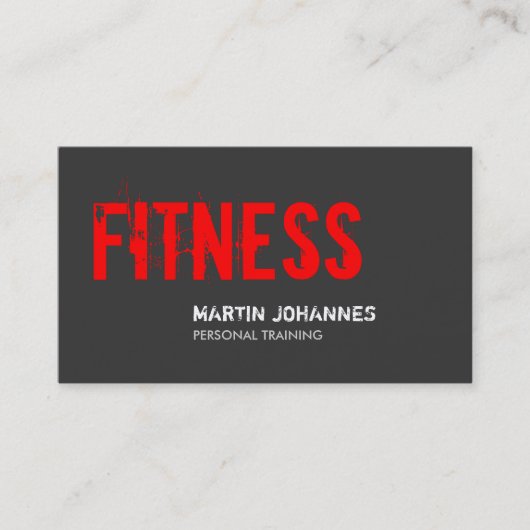 Red Grey Fitness Personal Trainer Visitekaartje (Voorkant)