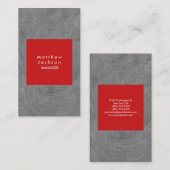 Red Grey Modern Plain Professional Visitekaartje (Voorkant / Achterkant)