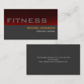 Red Grey Personal Trainer Carte de visite unique (Devant / Derrière)