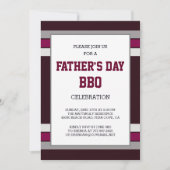 Red Grey Stripes Fathers Day Uitnodiging (Voorkant)
