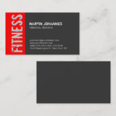 Red Grey Trainer Fitness Carte de visite moderne (Devant / Derrière)