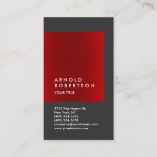 Red Grey Trend Vertical Professional Visitekaartje