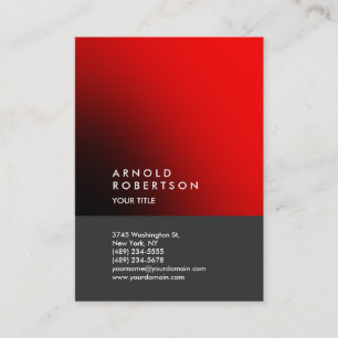 Red Grey Trendy Large Professional Visitekaartje