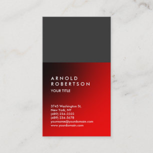 Red Grey Trendy Modern Professional Visitekaartje