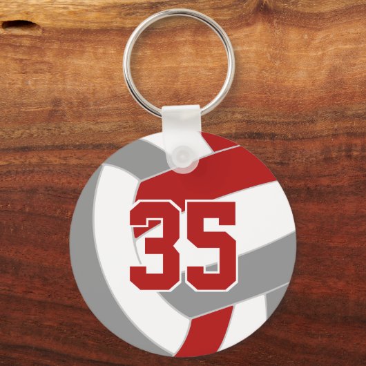 Red Grey Volleyball kopen single of bulk bestellin Sleutelhanger (Voorkant)