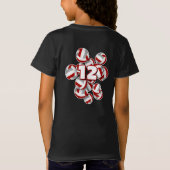 Red Grey Volleyballs Aangepaste kinder naam T-shirt (Achterkant)