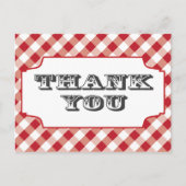Red Gringham Pattern Dank u briefkaarten (Voorkant)