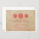 Red Grunge D20 Dice Gamer Invitation de fête d'ann (Devant / Derrière)