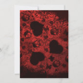 Red Grunge Damask Valentine Invitation (Dos)