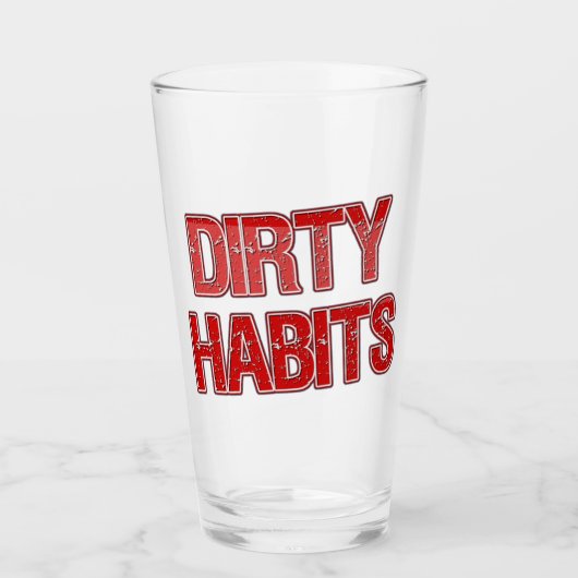 Red Grunge Dirty Habits Beer Glass Glas (Voorkant)