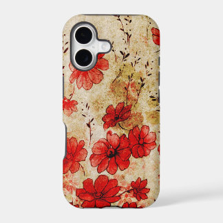 Red Grunge Floral