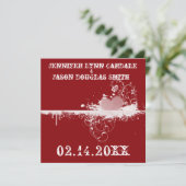 Red Grunge Heart Valentine's Wedding Invitations (Debout devant)
