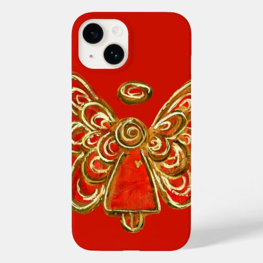 Red Guardian Angel Art Aangepaste iPhone Case (Achterkant)
