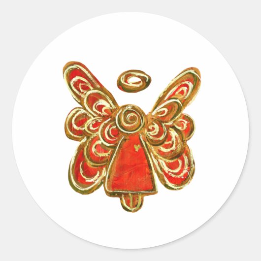 Red Guardian Angel Art Decal Stickers (Voorkant)